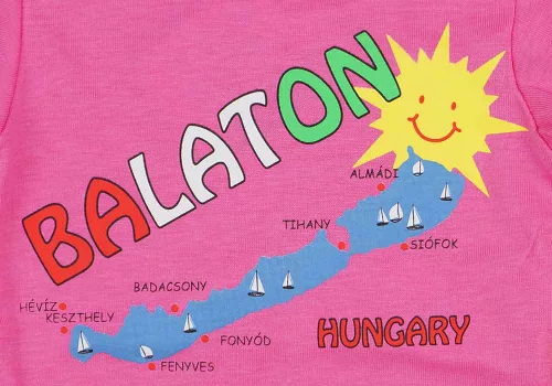 Rövid ujjú baba body Balaton felirattal