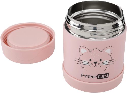 FreeON thermo ételtároló termosz 350 ml- Pink cica