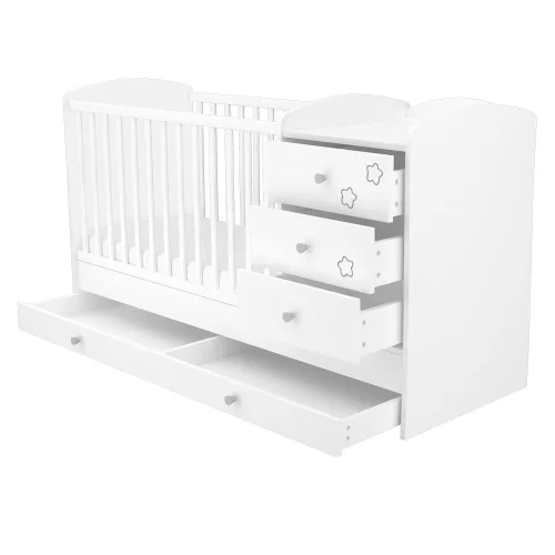 Timba Kombinált 3 fiókos gyermekágy fehér