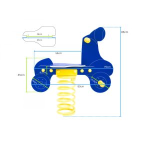   HDPE rugós játék motor - kék szín - betonozható tüskével