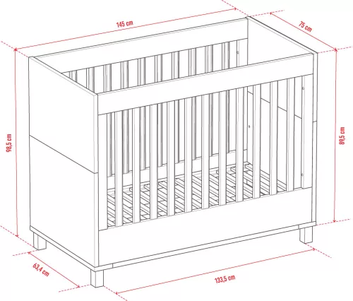 VOX Altitude átalakítható 70x140-es babaágy, kiságy - Fehér