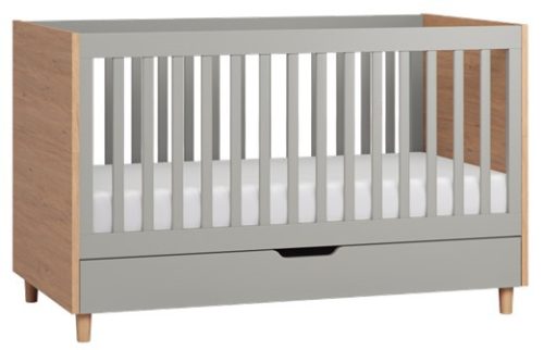 VOX Simple átalakítható 70x140-es babaágy, kiságy ágyneműtartóval szülői ágy mellé- Gray