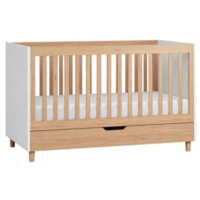   VOX Simple átalakítható 70x140-es babaágy, kiságy ágyneműtartóval szülői ágy mellé-Oak