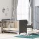 VOX Leaf 70x140-es átalakítható babaágy, kiságy- Graphite