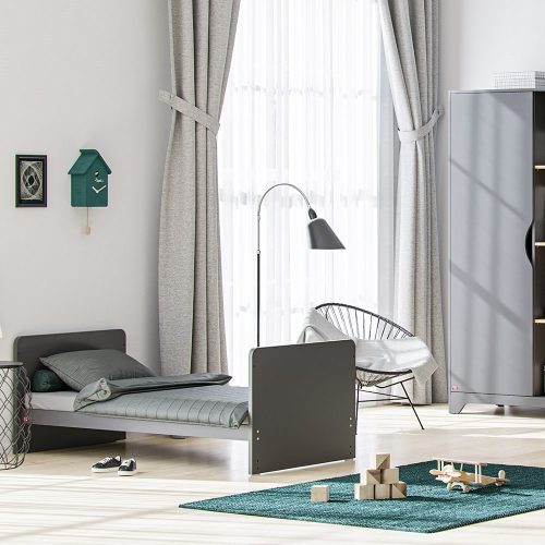 VOX Leaf 70x140-es átalakítható babaágy, kiságy- Graphite