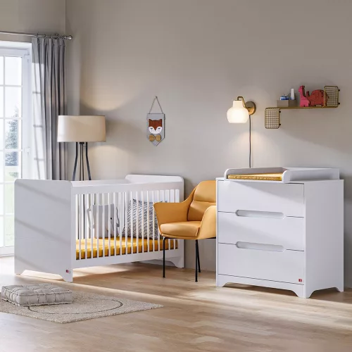VOX Ova 3 fiókos komód- White