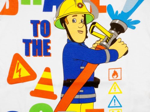 Sam a tűzoltó rövid ujjú fiú póló fehér