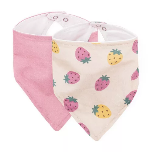 PETITE&MARS Bryndák bandana Luke 2 db Bézs Eper&Dusty Rose 3m+