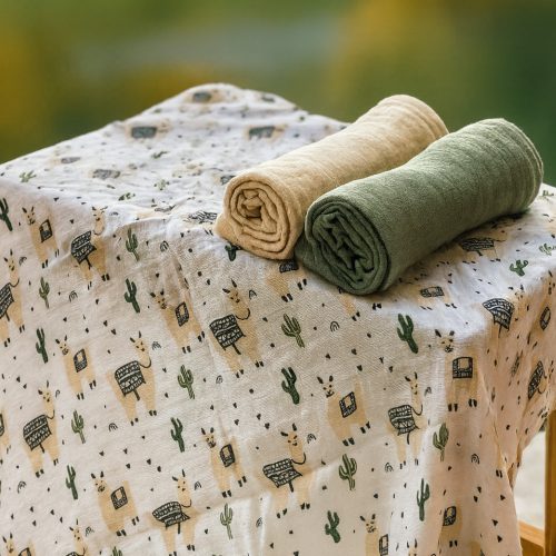 PETITE&MARS Bambusz muszlin takaró 2 db Misty Forest Fox 120 x 120 cm