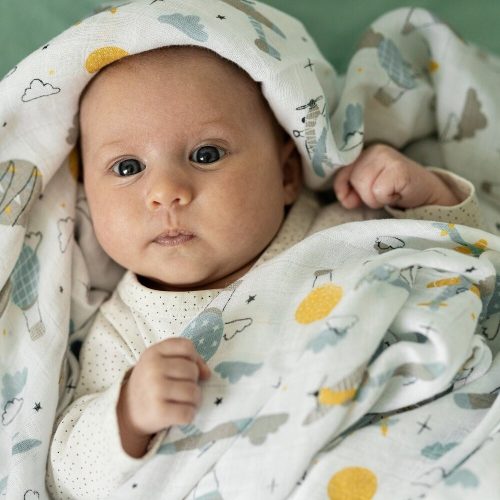 PETITE&MARS Bambusz muszlin takaró 2 db Misty Forest Fox 120 x 120 cm