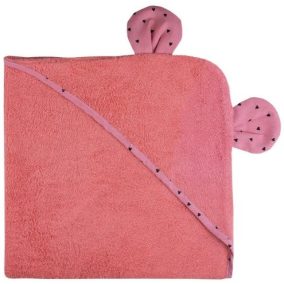   Bubaba kapucnis törölköző fülekkel 110x75 cm - Elefánt pink