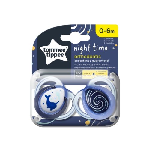 Tommee Tippee Night Time játszócumi 0-6 hó (2 db)