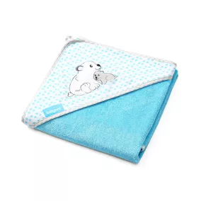   BabyOno fürdõlepedõ kapucnis bambusz 100x100cm kék jegesmedve 346/02