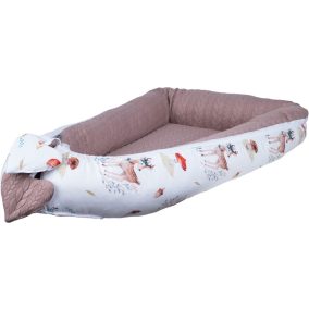   Bubaba babafészek pamutvászon/kötött hatású L méret- Pink fairytale