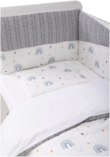 Bubaba 6 részes ágynemű szett -Kötött hatású szürke szivárványos