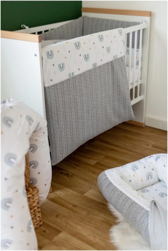 Bubaba 6 részes ágynemű szett -Kötött hatású szürke szivárványos