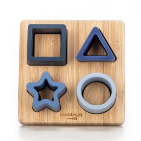   Apollo free2play szilikon/fa formaillesztő-Kék geometriai formák