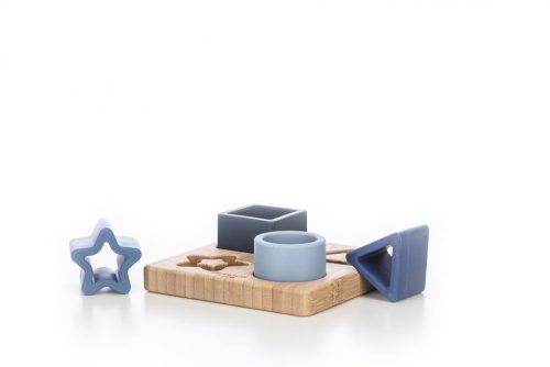 Apollo free2play szilikon/fa formaillesztő-Kék geometriai formák