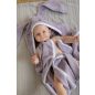   Bubaba kapucnis törölköző fülekkel 110x75 cm- Lila nyuszi