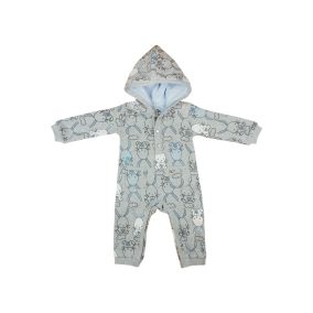 Boboli fiú kapucnis hosszú ujjú rugdalózó