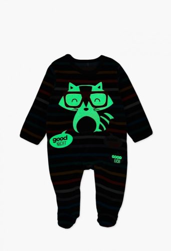 Boboli hosszú ujjú plüss rugdalózó mosómedve hímzé