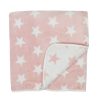 Soffi Baby takaró plüss dupla rózsaszín-fehér csillagos 75x100cm