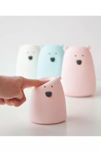 Rabbit&Friends Mackó szilikon lámpa kicsi- rózsaszín