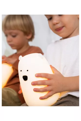 Rabbit&Friends Mackó szilikon lámpa nagy távirányítóval- fehér