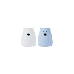 Rabbit&Friends Mini Mackó szilikon lámpa 2db - fehér/kék