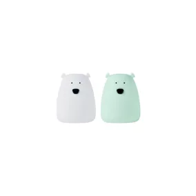   Rabbit&Friends Mini Mackó szilikon lámpa 2db - fehér/zöld