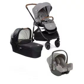   Joie Versatrax babakocsi szett i-Snug2 hordozó Pebble + Signature Ramble mózeskosár Eclipse