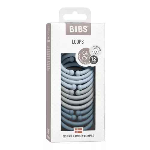 BIBS karikák - pasztellkék-delfin-páva színben