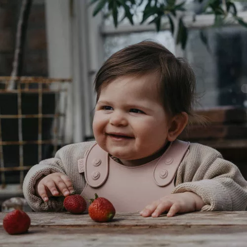 BIBS előke - púderrózsaszín