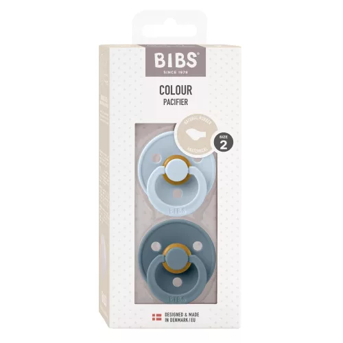 BIBS Colour 2db-os cumi anatómiai cumifejjel 0-6hó-Pasztellkék/Páva -
