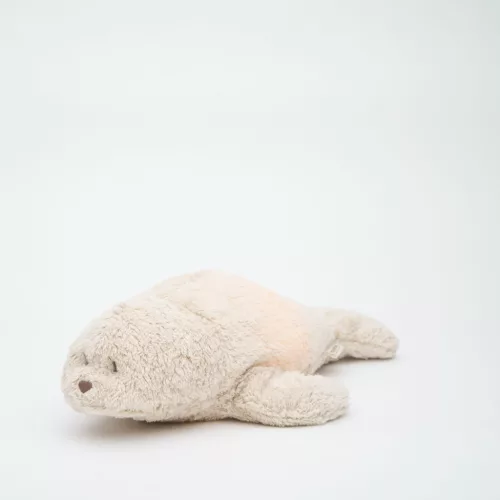 Moonie 2.0 the Organic Humming Seal - dallammal és lámpával, alvástámogató éjjeli fény, fóka  - sand