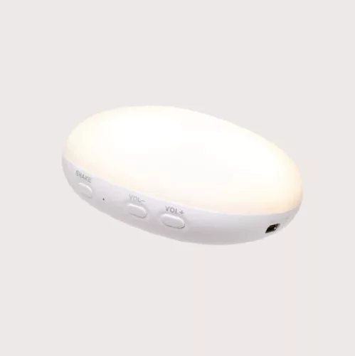 Moonie 2.0 the Organic Humming Seal - dallammal és lámpával, alvástámogató éjjeli fény, fóka  - cappuccino