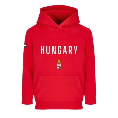Magyarország pulóver felnőtt kapucnis HUNGARY piros