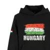 Magyarország pulóver felnőtt kapucnis fekete Flag