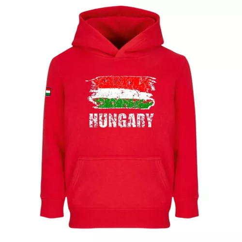 Magyarország pulóver felnőtt kapucnis piros Flag