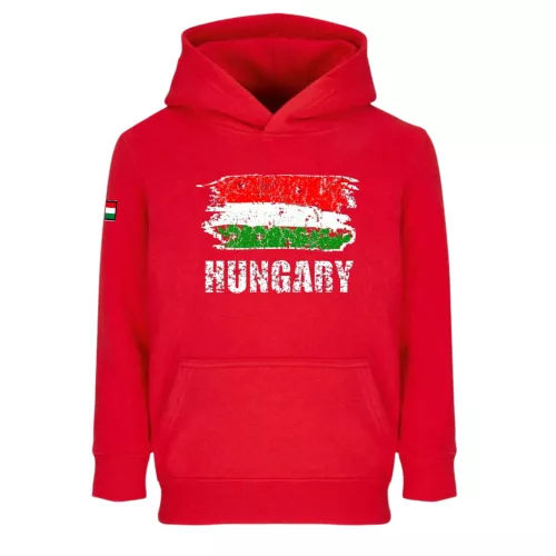 Magyarország pulóver felnőtt kapucnis piros Flag