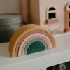 PETITE&MARS szilikon egymásra rakható játék Rainbow Misty Green 12m+