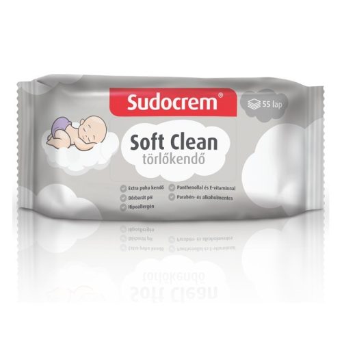 Sudocrem Soft Clean törlőkendő - 55 db