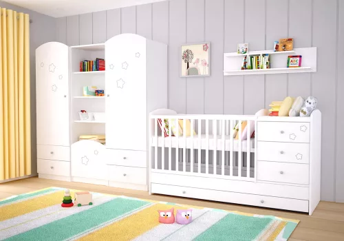 Timba Maxi kombi 5 fiókos gyermekágy fehér