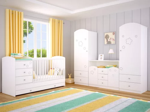 Timba Maxi kombi 5 fiókos gyermekágy fehér