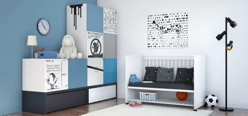 VOX Young Users fém előlap 2 ajtós gardróbszekrényhez - Light blue