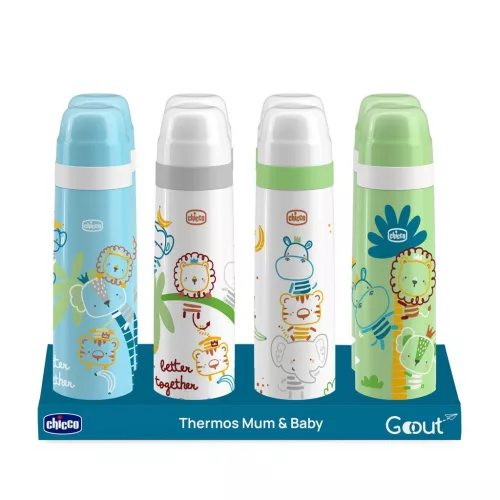 CHICCO Termoska modrá s obrázkami 500 ml