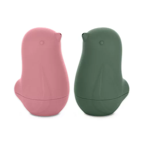 PETITE&MARS Szilikon fürdőjáték Love birds Rose Green 6hó+