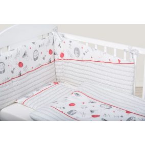 Bubaba 6 részes ágynemű szett - Red Grey Elephant