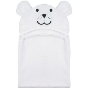   Bubaba kapucnis törölköző fülekkel 110x75 cm - Fehér maci