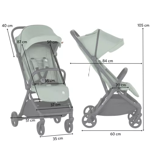 PETITE&MARS Sport babakocsi Flip Matcha Green